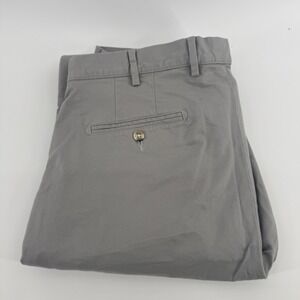 Peter Millar Crown Crafted Mens 35 Grey Twill Flat Front Pants ME0B06 MTN NEW